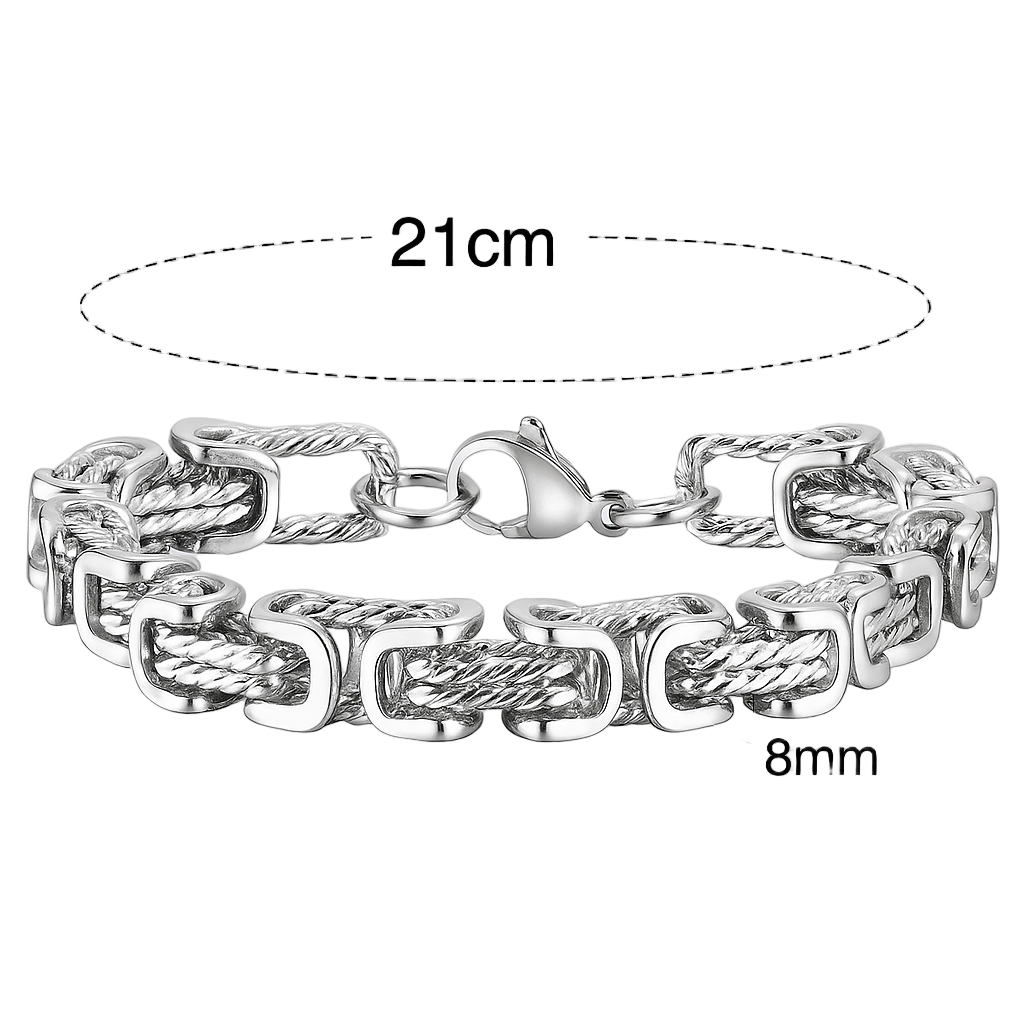 Bracelet Homme à Maillons Tressés en Acier Inoxydable