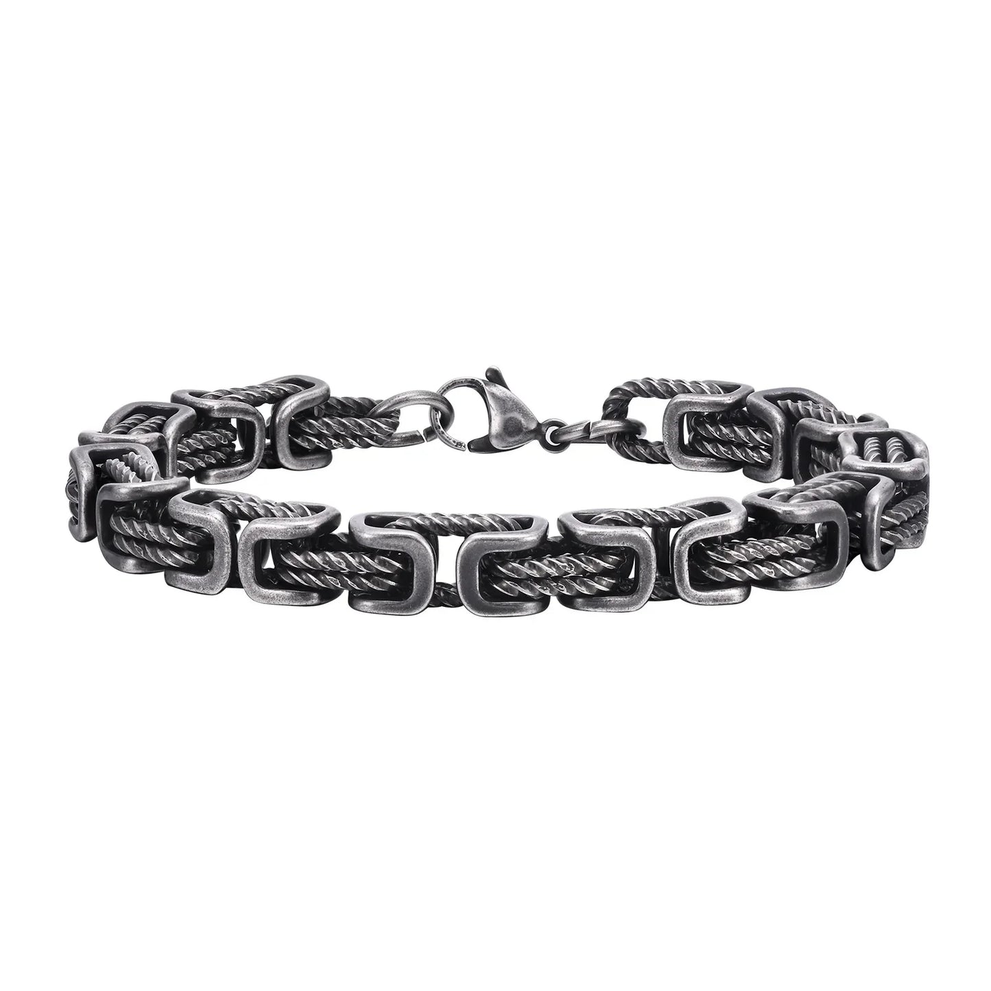 Bracelet Homme à Maillons Tressés en Acier Inoxydable