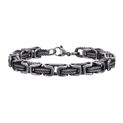Bracelet Homme à Maillons Tressés en Acier Inoxydable