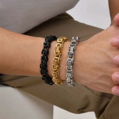 Bracelet Homme à Maillons Tressés en Acier Inoxydable