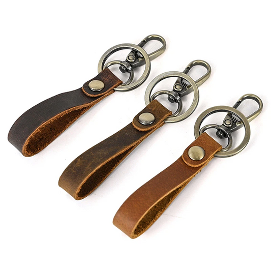 Lot de 3 Porte-Clés en Cuir