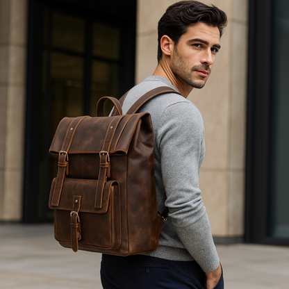Sac à Dos en Cuir pour Homme Vintage