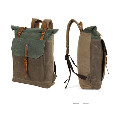 Sac à Dos Roll Top Toile Cirée