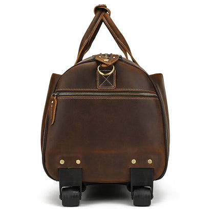 Sac de Voyage Costume en Cuir avec Roulettes