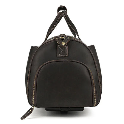 Sac de Voyage Costume en Cuir avec Roulettes