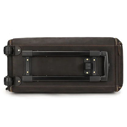 Sac de Voyage Costume en Cuir avec Roulettes