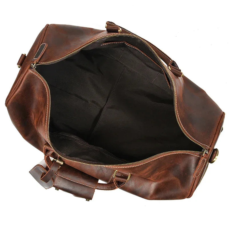 Sac de Voyage Homme en Cuir Marron