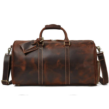 Sac de Voyage Homme en Cuir Marron
