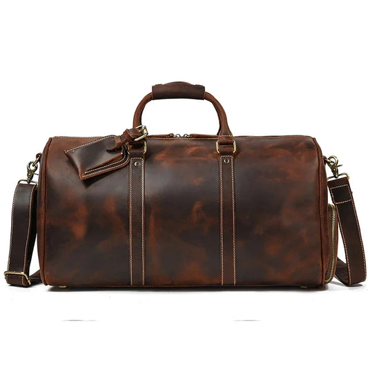 Sac de Voyage Homme en Cuir Marron