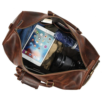 Sac de Voyage Homme en Cuir Marron