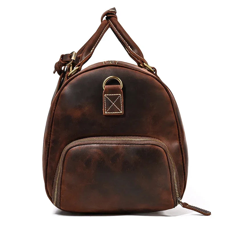 Sac de Voyage Homme en Cuir Marron