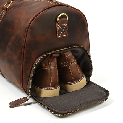 Sac de Voyage Homme en Cuir Marron