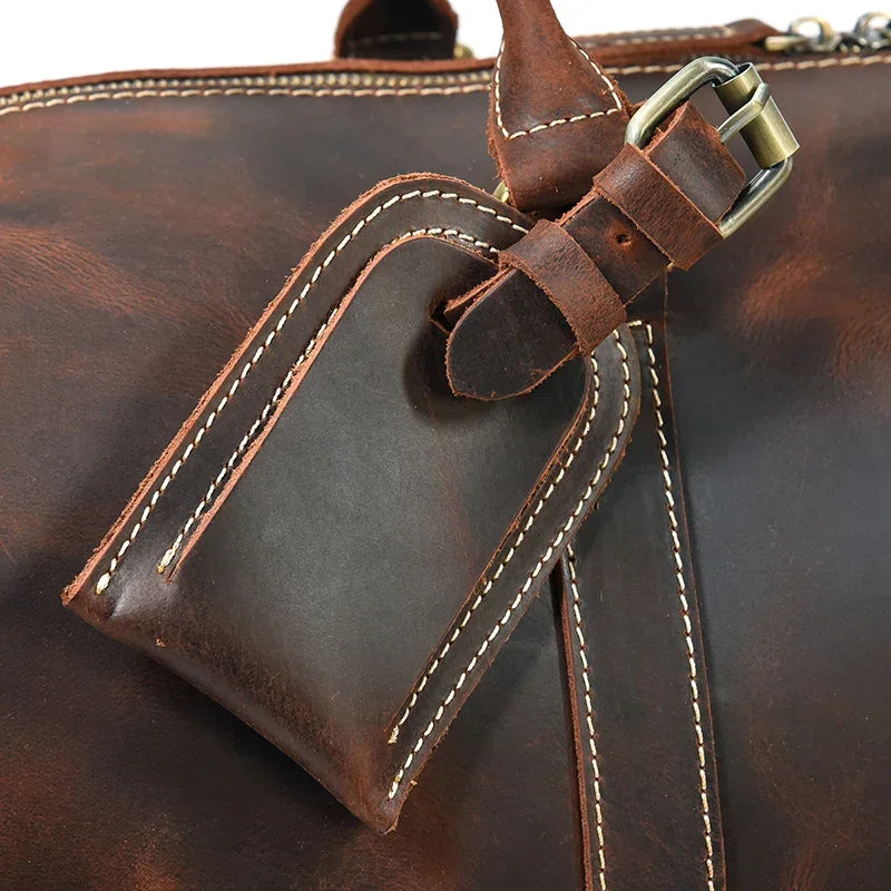 Sac de Voyage Homme en Cuir Marron