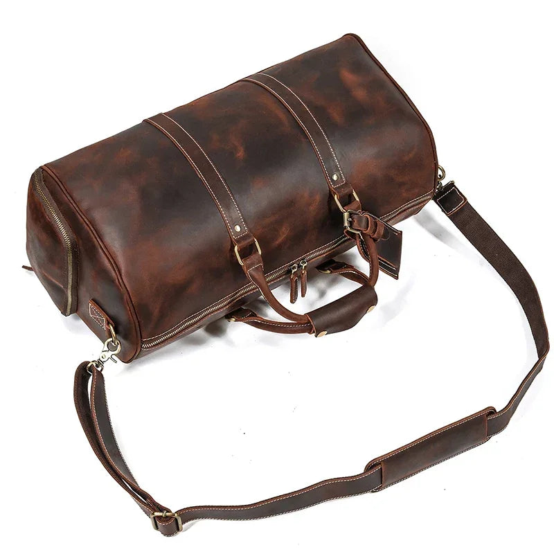Sac de Voyage Homme en Cuir Marron