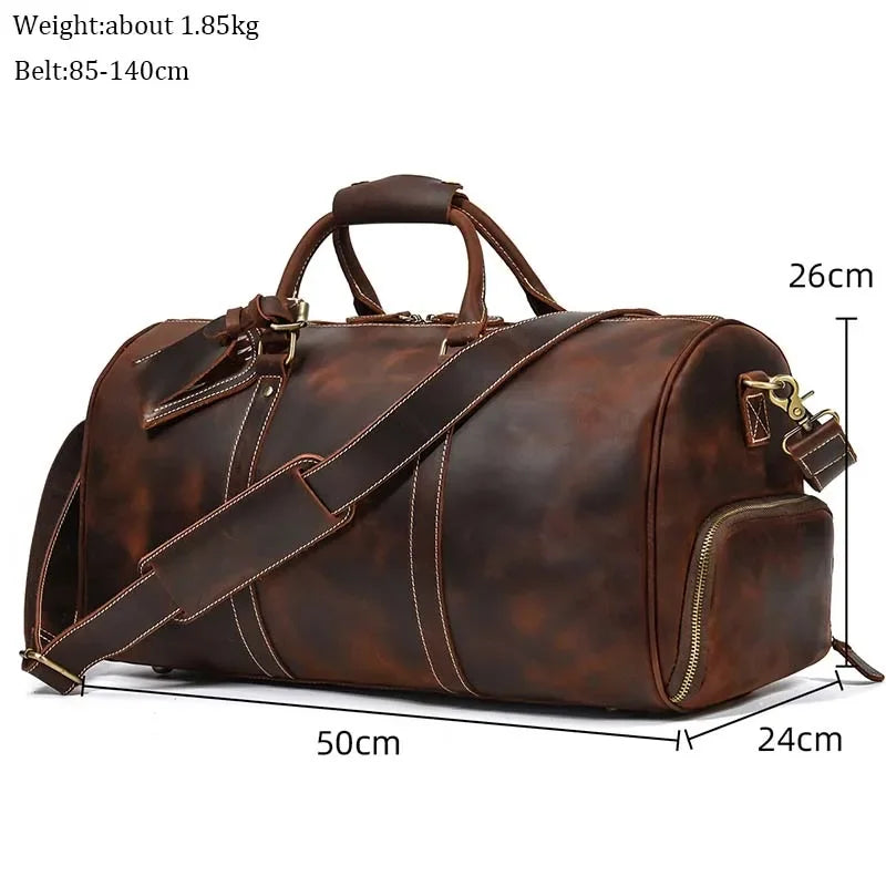 Sac de Voyage Homme en Cuir Marron