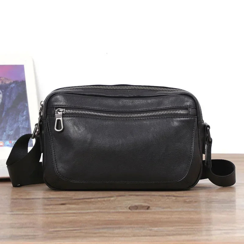 Sacoche Bandoulière Homme Cuir Noir