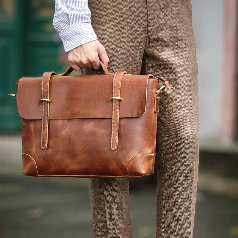 Sacoche Cartable Cuir Homme