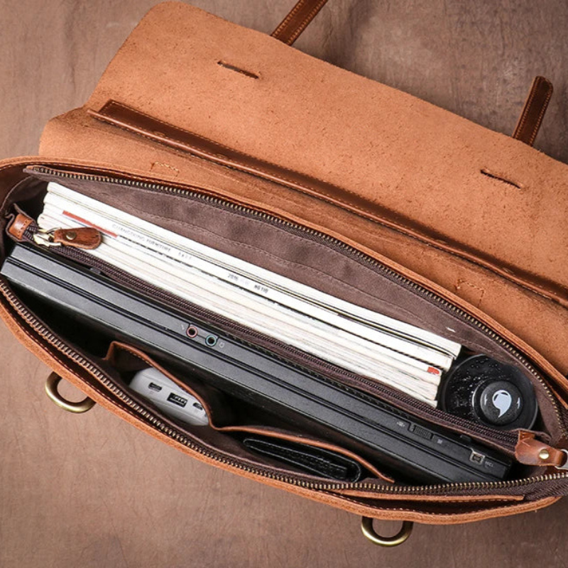 Sacoche Cartable Cuir Homme