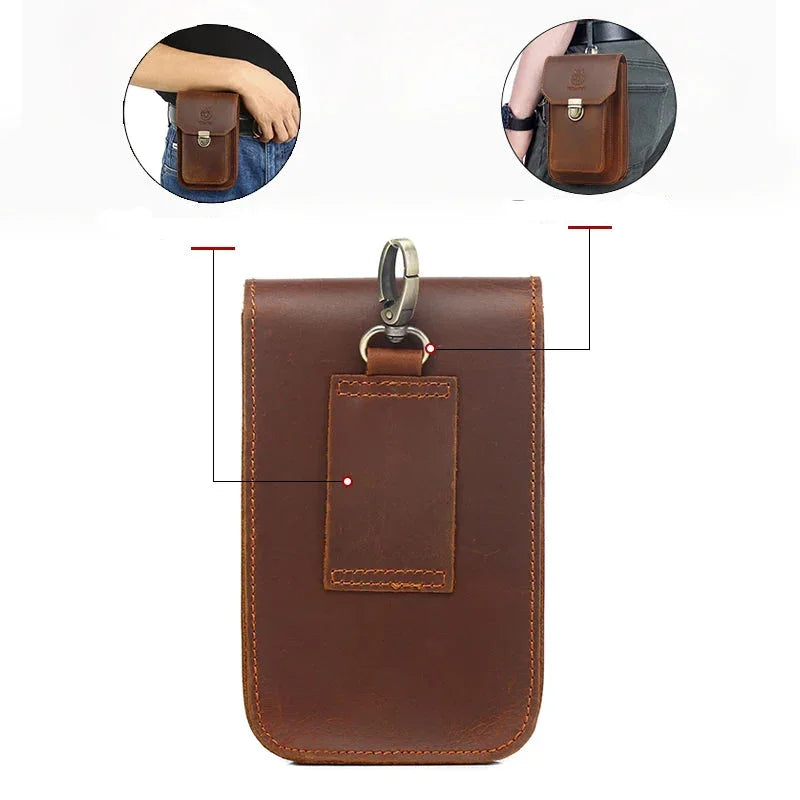 Sacoche Ceinture Cuir Homme