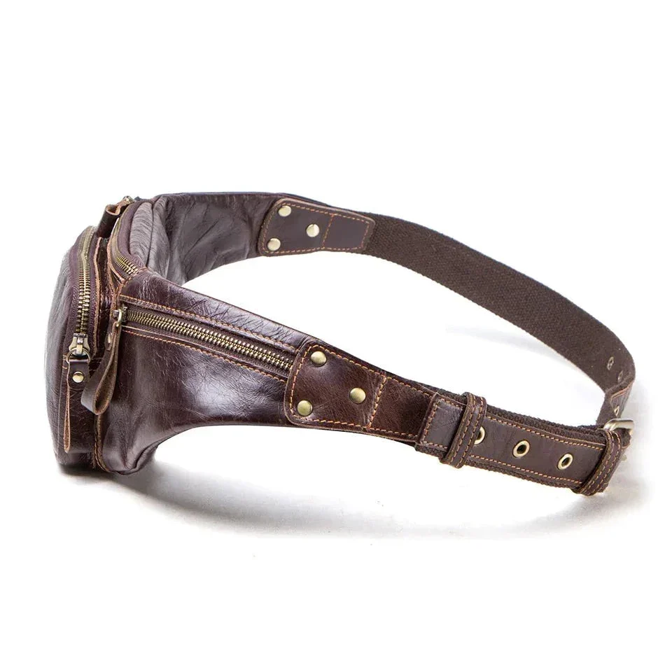 Sacoche Homme Banane Cuir