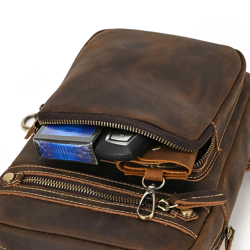 Sacoche Homme Marron