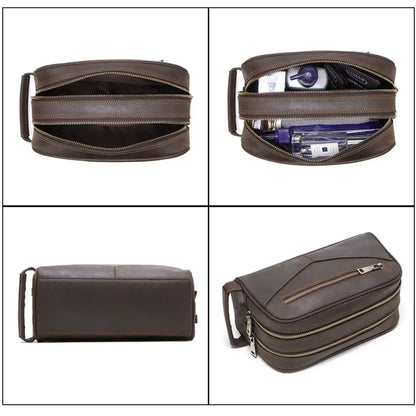 Trousse de Toilette en Cuir pour Homme