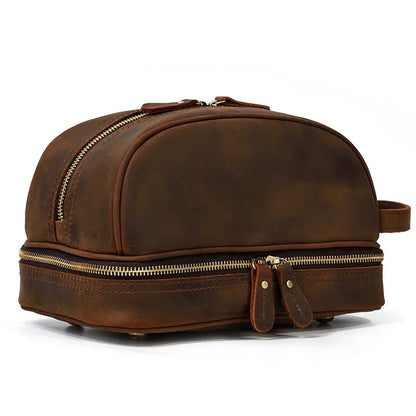 Trousse de Toilette Homme en Cuir